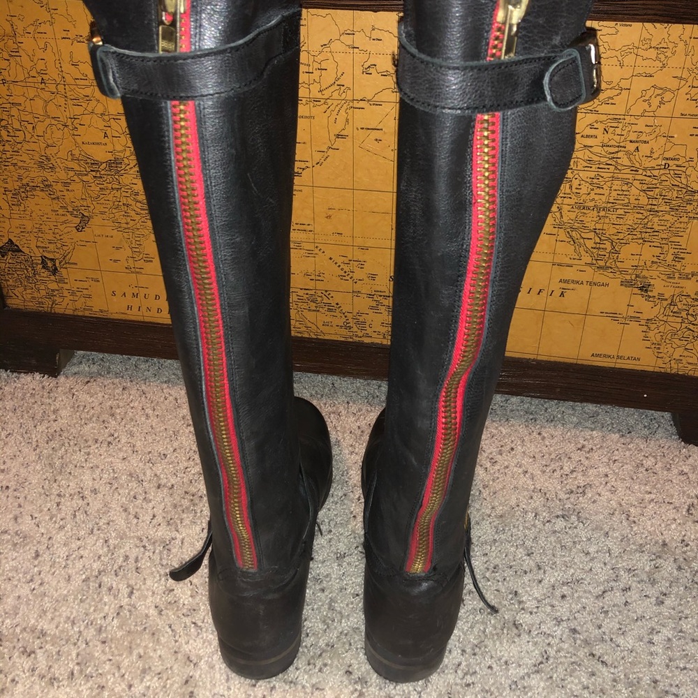 Steve Madden Red Zipper Rider Boots